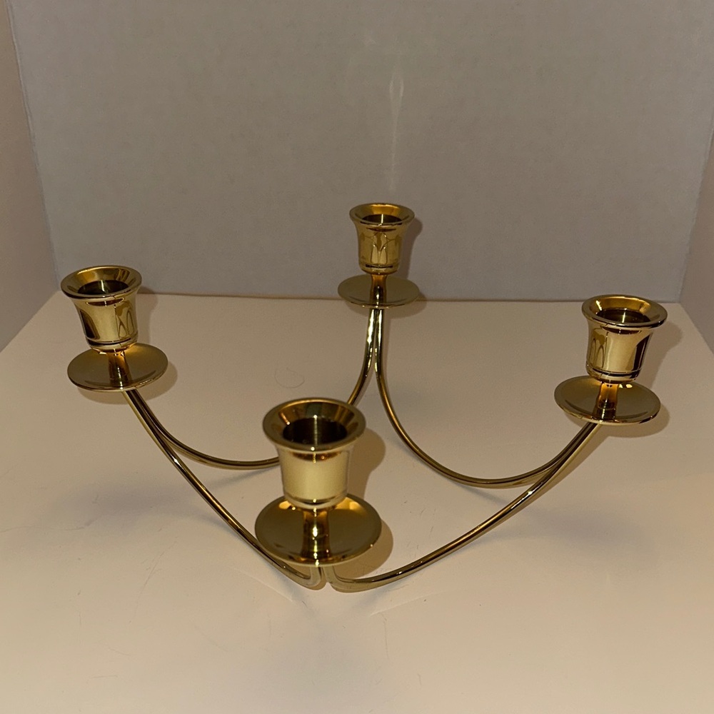 Elegant Vintage Partylite Brass 4 Arm Candelabra